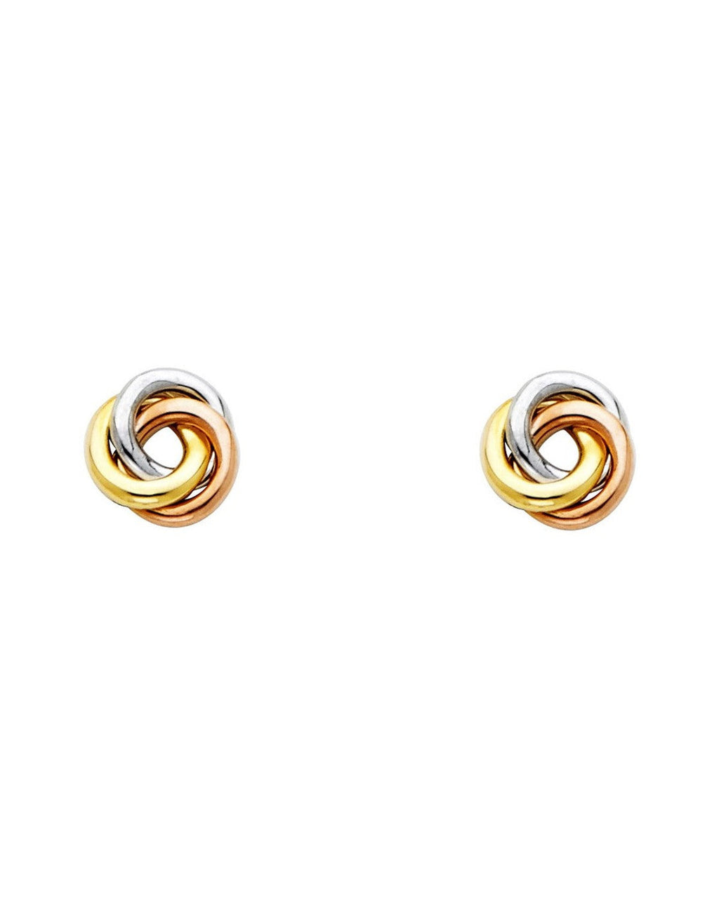 14K Tri-Color Gold 3C Circle Earrings (ER-0614)