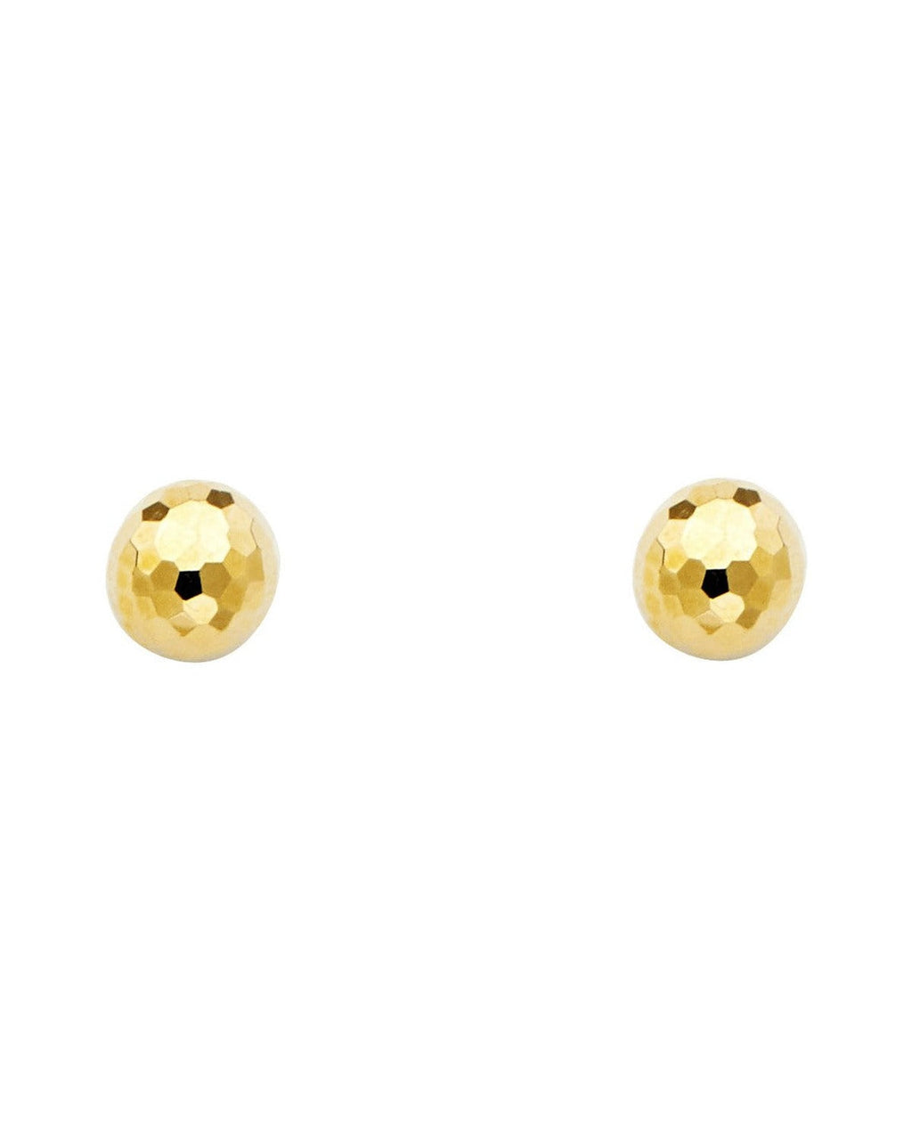 14K Yellow Gold 7mm D Ball Earrings with Puch-back (ER-0724)