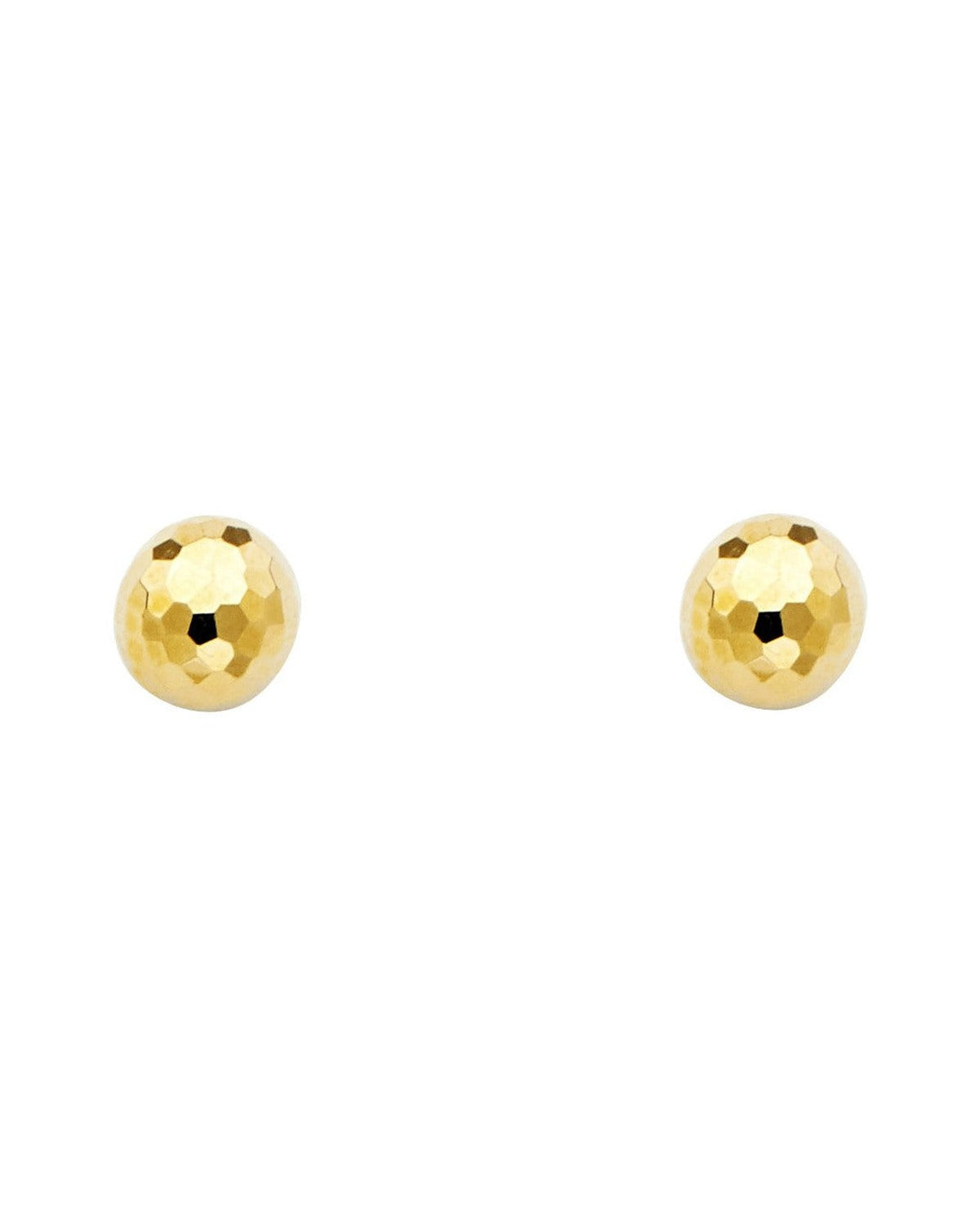 14K Yellow Gold 7mm D Ball Earrings with Puch-back (ER-0724)