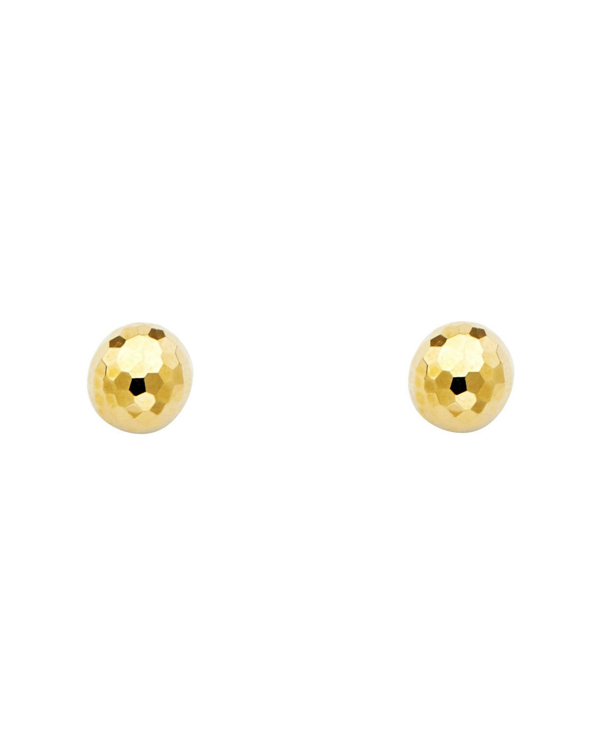 14K Yellow Gold 7mm D Ball Earrings with Puch-back (ER-0724)