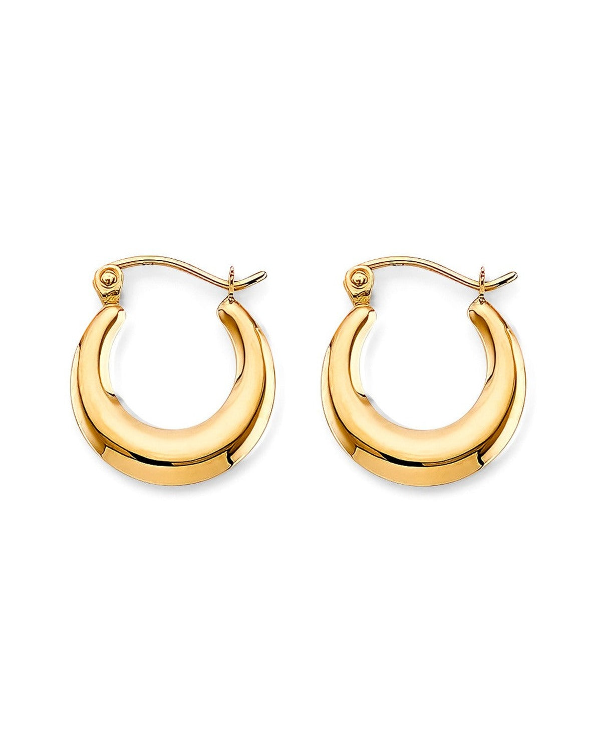 14K Yellow Gold Fancy Hollow Hoop Earrings (ER-0849)