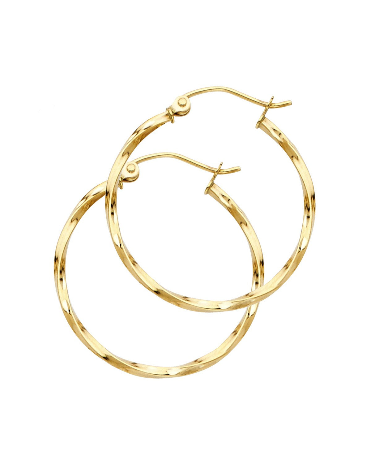 14K Yellow Gold Curled Hoop Earrings (ER-0928)
