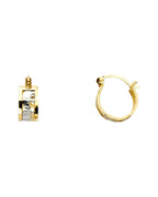 14K Two-Tone Gold 2T Elephant Hoop Earrings (ER-0996)