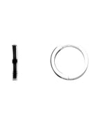14K White Gold Onyx Huggies Earrings (ER-1075)