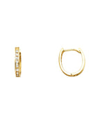 14K Yellow Gold CZ Huggies Earrings (ER-1089)