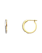 14K Yellow Gold CZ Huggies Earrings (ER-1092)