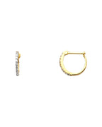 14K Yellow Gold CZ Huggies Earrings (ER-1093)