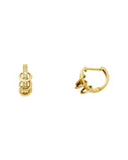 14K Yellow Gold CZ Huggies Earrings (ER-1102)