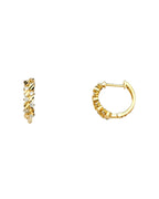 14K Yellow Gold CZ Huggies Earrings (ER-1107)