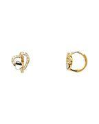 14K Two-Tone Gold 2T CZ Huggies Earrings (ER-1121)