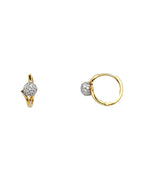 14K Two-Tone Gold 2T CZ Huggies Earrings (ER-1124)