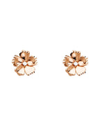 14K Rose Gold Pink Gold CZ Flower P Earrings (ER-1160)