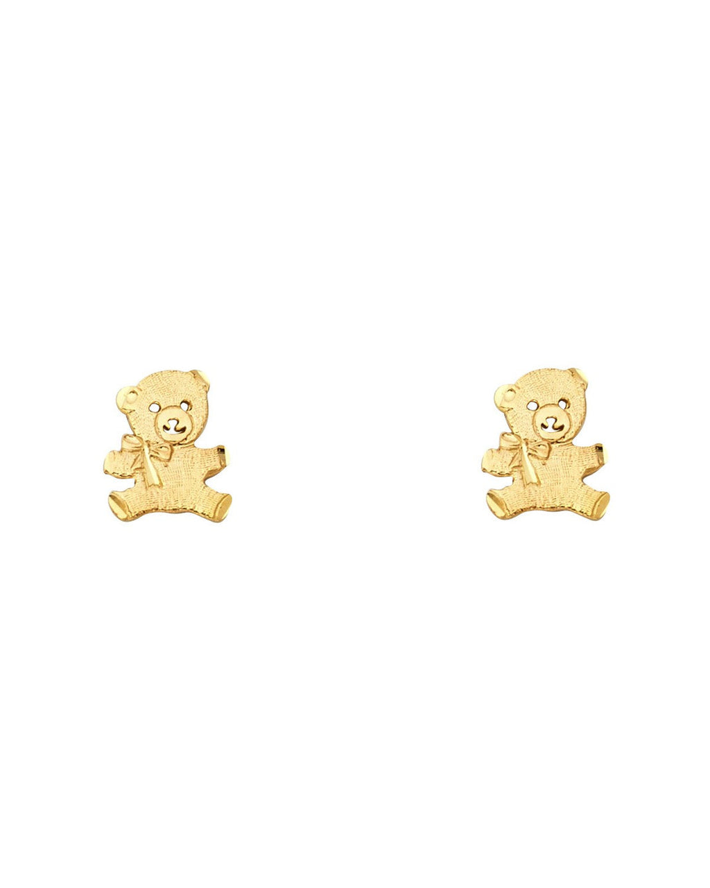 14K Yellow Gold Small Bear Post Earrings (ER-1209)