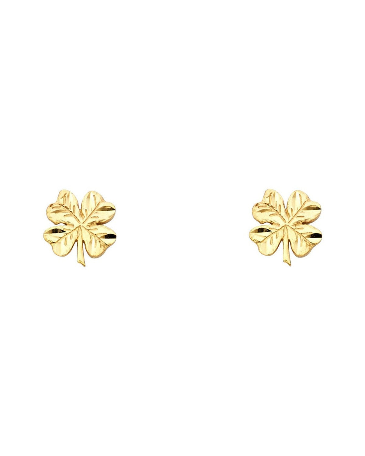 14K Yellow Gold Small Clover Post Earrings (ER-1213)