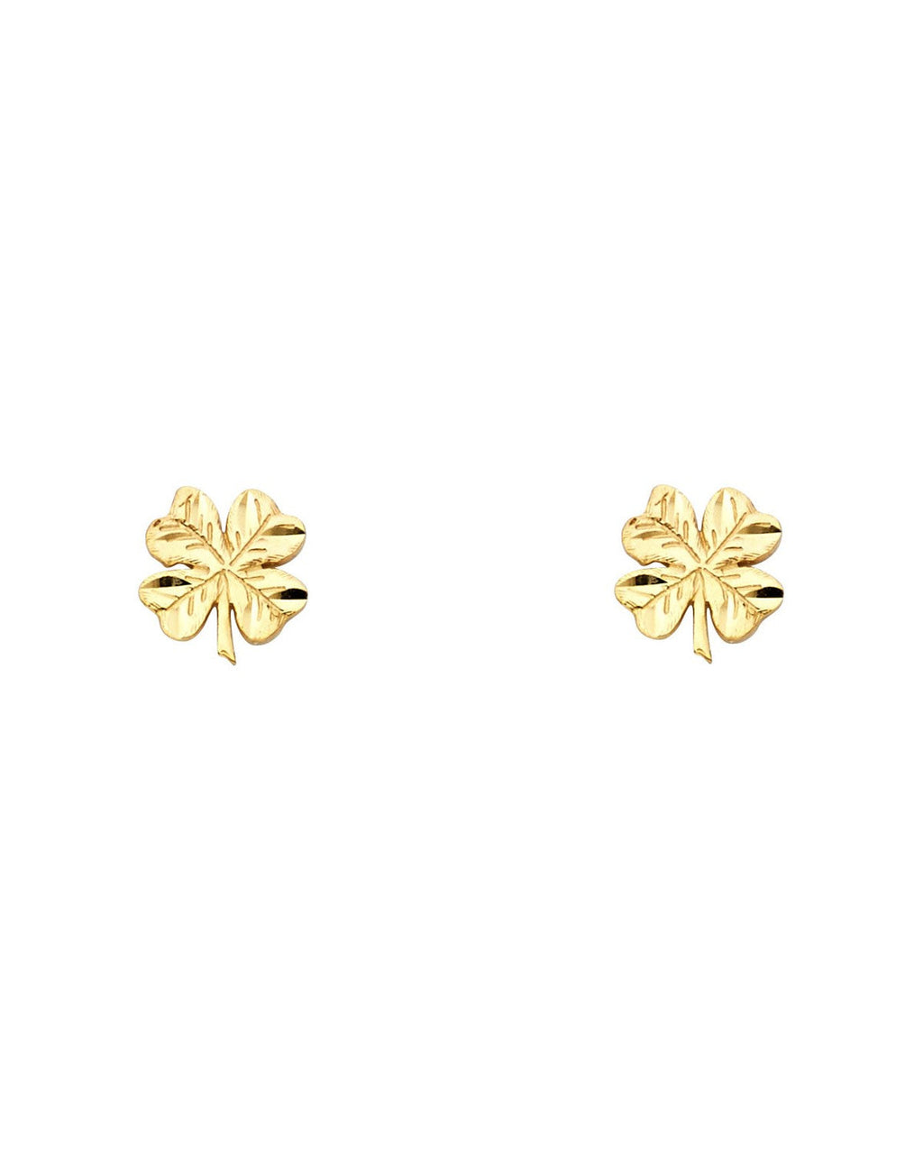 14K Yellow Gold Small Clover Post Earrings (ER-1213)