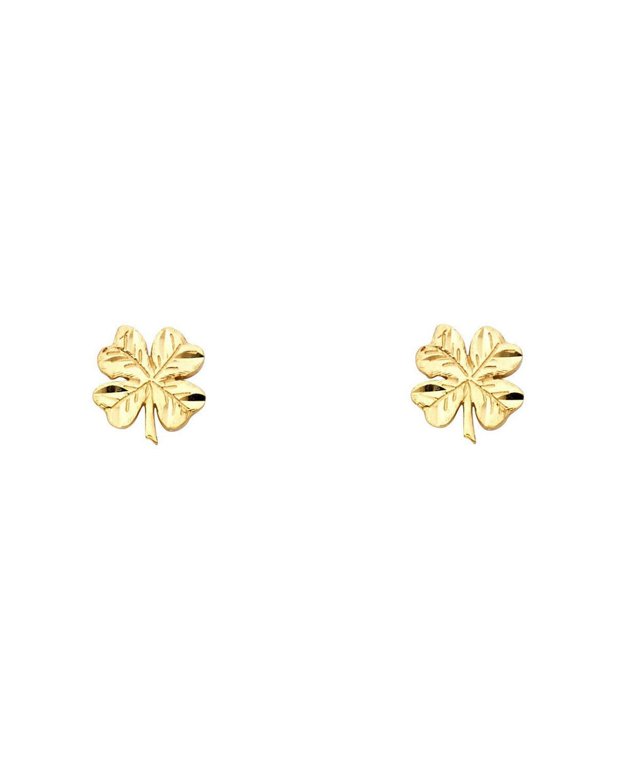 14K Yellow Gold Small Clover Post Earrings (ER-1213)