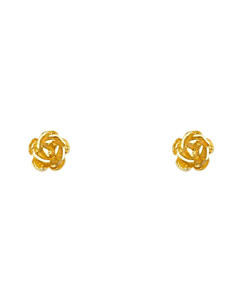 14K Yellow Gold Small Flower Post Earrings (ER-1214)