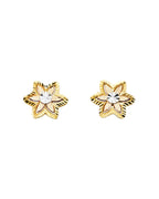 14K Tri-Color Gold 3C Flower Post Earrings (ER-1353)