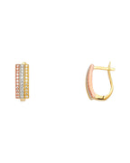 14K Tri-Color Gold 3C Fancy CZ Earrings (ER-1499)