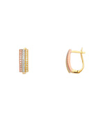 14K Tri-Color Gold 3C Fancy CZ Earrings (ER-1499)