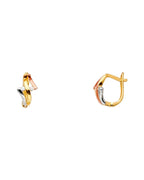 14K Tri-Color Gold 3C Fancy CZ Earrings (ER-1500)