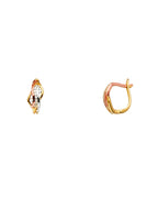 14K Tri-Color Gold 3C Fancy CZ Earrings (ER-1502)