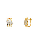 14K Two-Tone Gold 2T Fancy CZ Earrings (ER-1503)