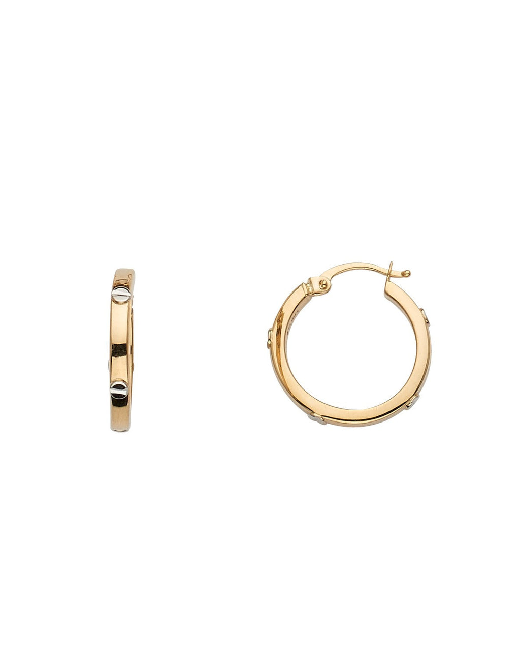 14K Yellow Gold Hoop Earrings with Screw (ER-1541)