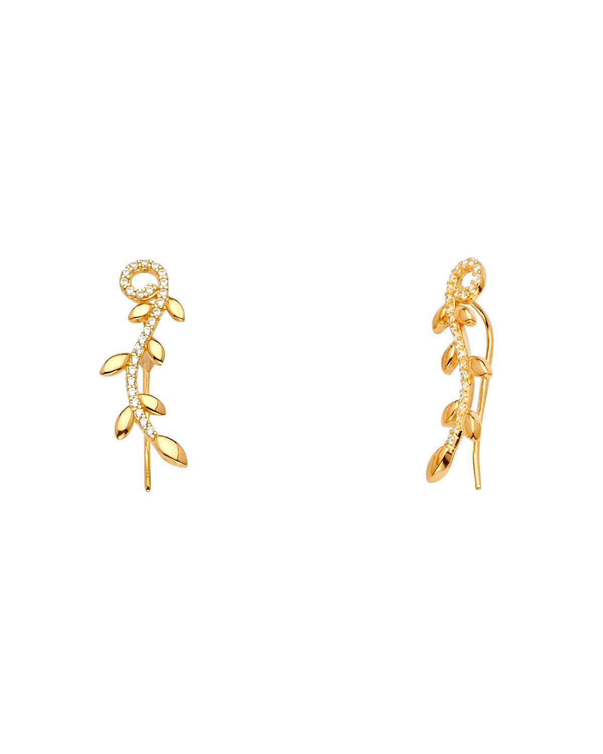 14K Yellow Gold Fancy Clip Style CZ Earrings (ER-1583)