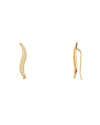 14K Yellow Gold Fancy Clip Style CZ Earrings (ER-1584)