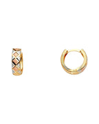 14K Tri-Color Gold 3C Huggies Earrings (ER-1611)