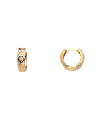 14K Tri-Color Gold 3C Huggies Earrings (ER-1611)