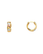 14K Tri-Color Gold 3C Huggies Earrings (ER-1612)