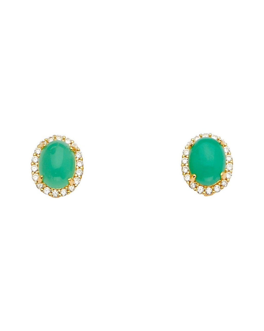 14K Yellow Gold Jade Earrings/Set (ER-1684)