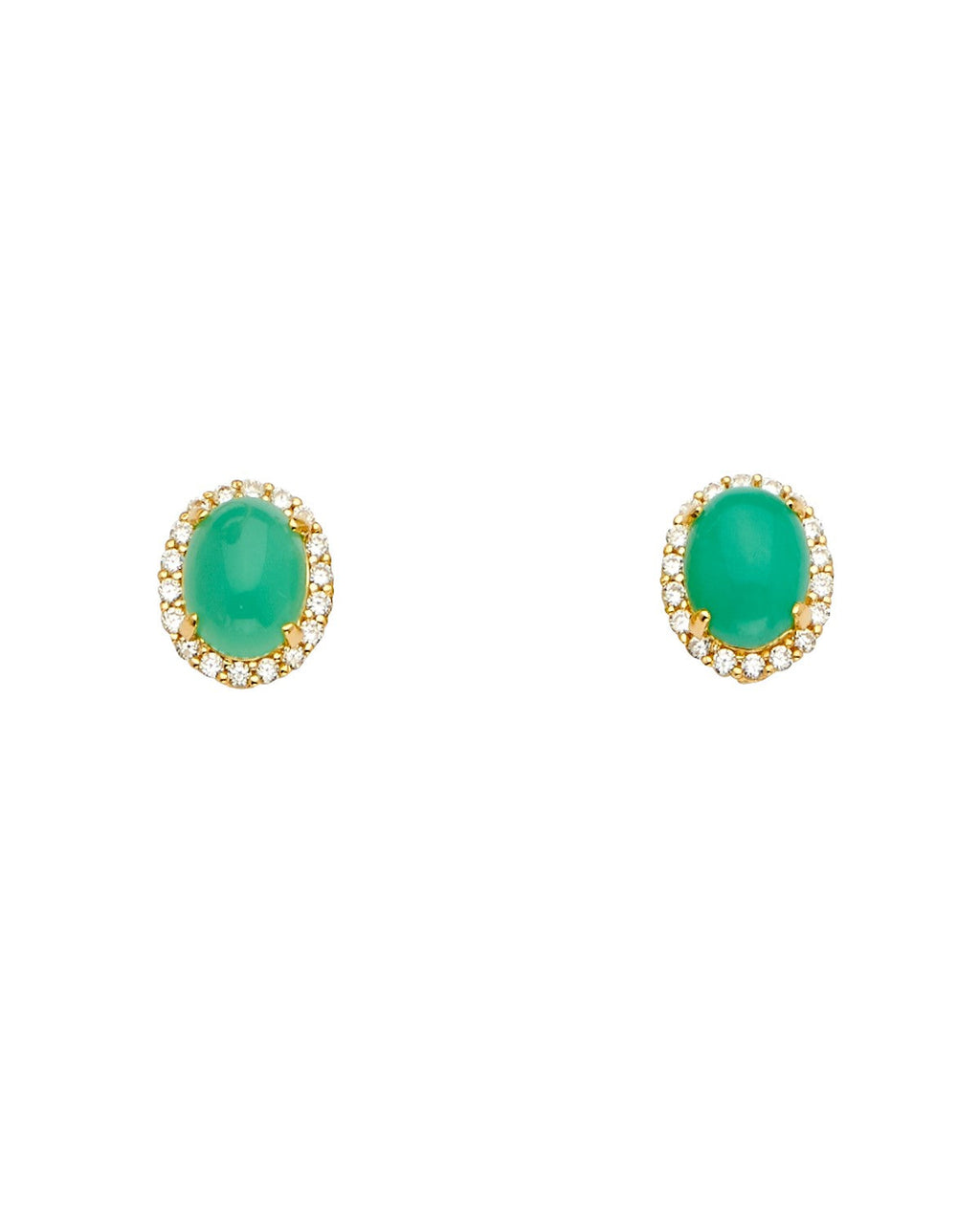 14K Yellow Gold Jade Earrings/Set (ER-1684)