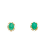 14K Yellow Gold Jade Earrings/Set (ER-1684)