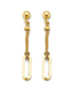 14K Yellow Gold Paperclip Earrings with Pushback (ER-1786)