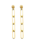 14K Yellow Gold Paperclip Earrings with Pushback (ER-1788)