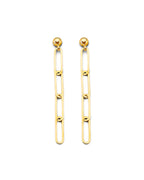 14K Yellow Gold Paperclip Earrings with Pushback (ER-1788)