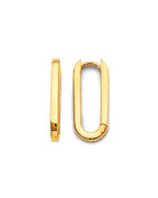 14K Yellow Gold Shiny Paperclip Huggies Earrings (ER-1800)