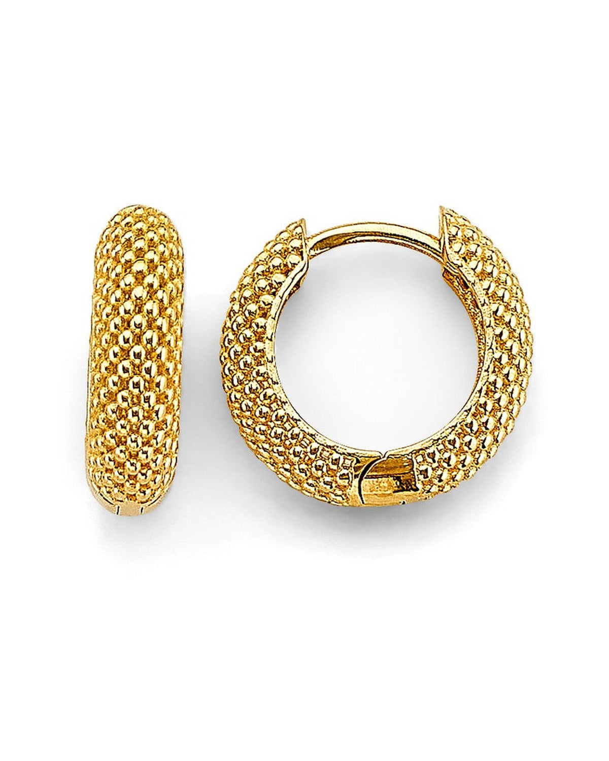 14K Yellow Gold Mesh Huggies Earrings (ER-1834)