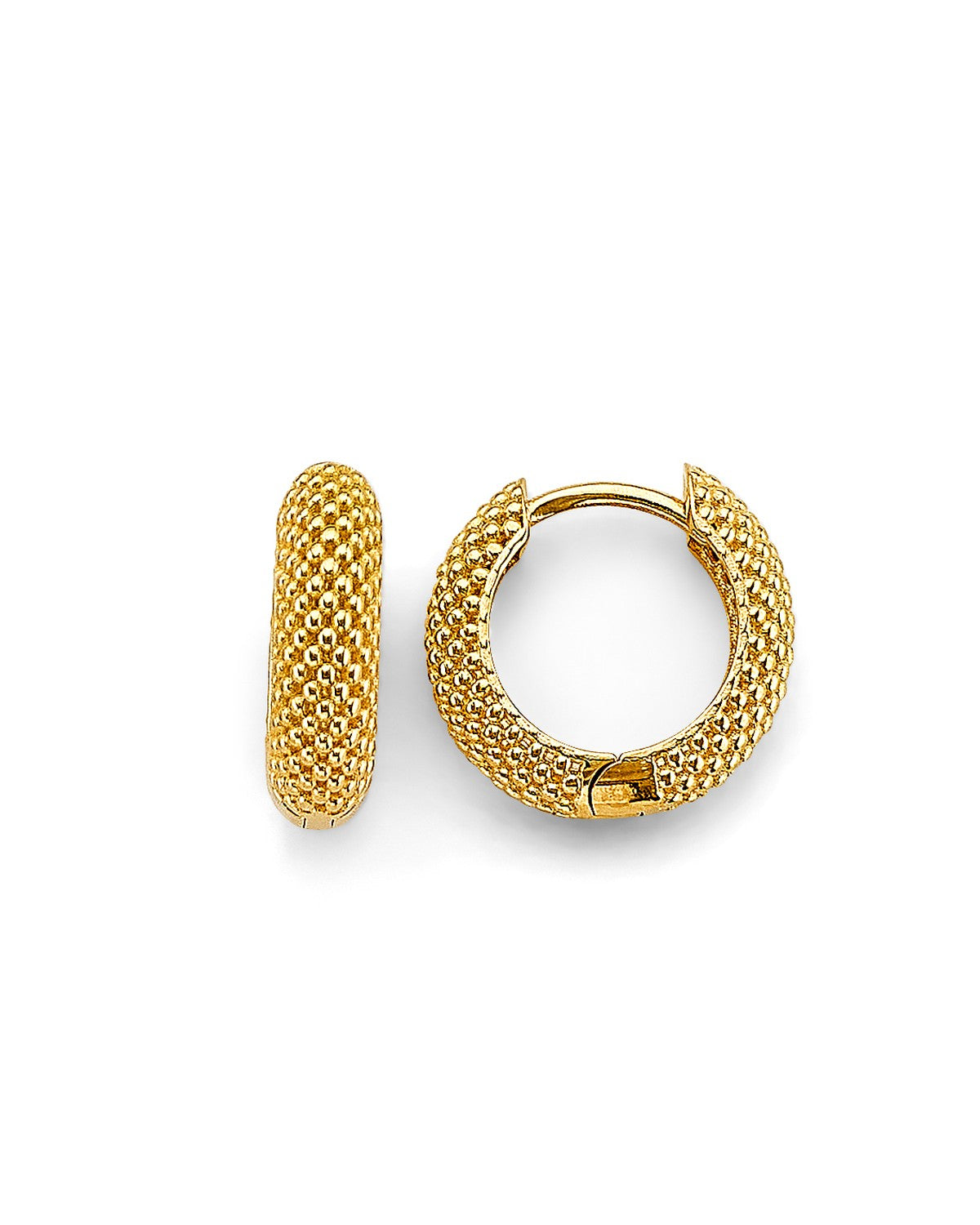 14K Yellow Gold Mesh Huggies Earrings (ER-1834)