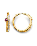 14K Yellow Gold CZ Huggies Earrings (ER-1847)