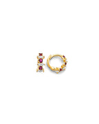 14K Yellow Gold CZ Huggies Earrings (ER-1854)