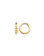 14K Yellow Gold CZ Huggies Earrings (ER-1860)
