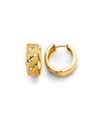 14K Two-Tone Gold 2T Huggies Earrings (ER-1869)