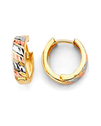 14K Tri-Color Gold 3C Huggies Earrings (ER-1880)