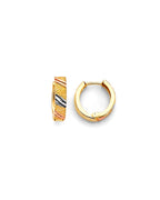 14K Tri-Color Gold 3C Huggies Earrings (ER-1884)