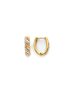 14K Tri-Color Gold 3C Huggies Earrings (ER-1888)