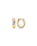 14K Tri-Color Gold 3C Huggies Earrings (ER-1890)